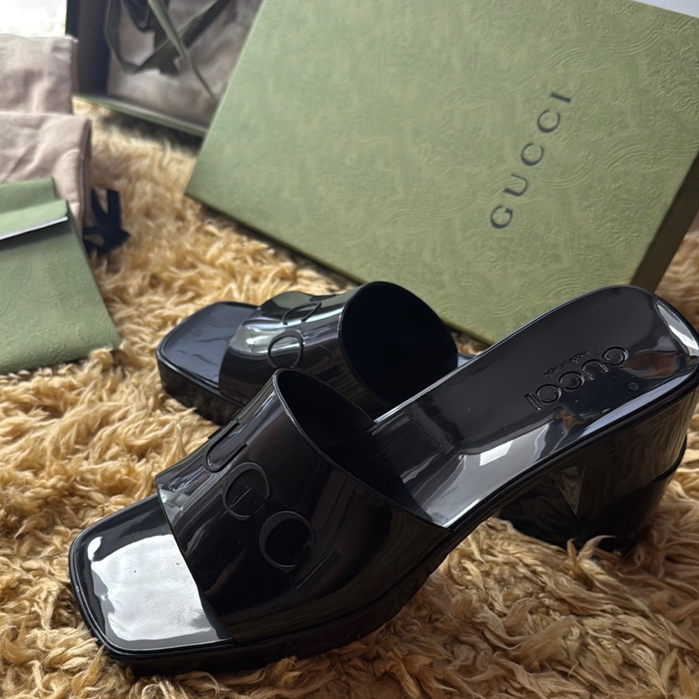 Gucci Black Mules with Chunky Heel
